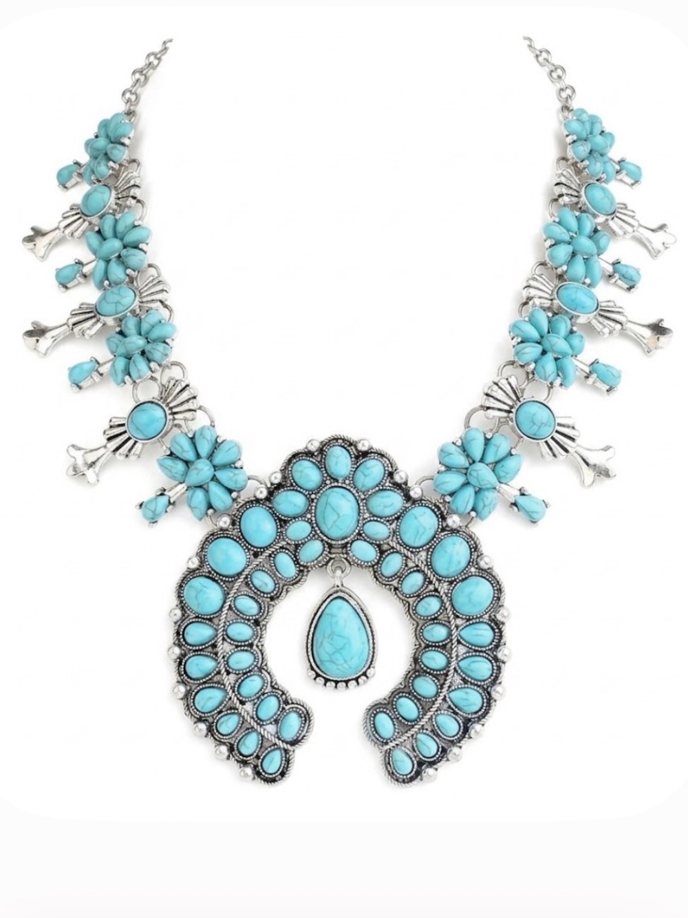 NWT ⚜️🩵⚜️ PIPER K Turquoise Bib Statement Necklace